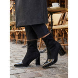 Beatrix | Cap-Toe Chunky Heel Ankle Boots