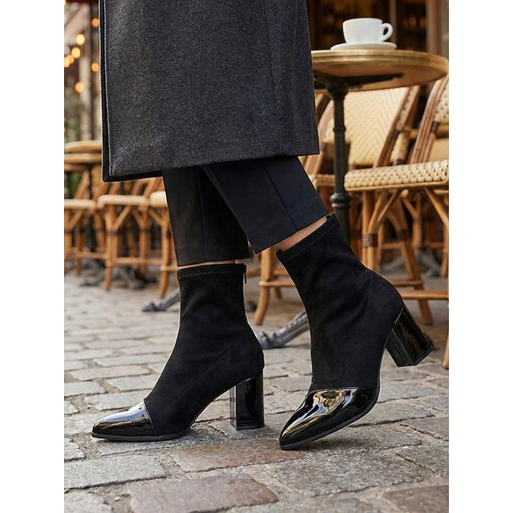Beatrix | Cap-Toe Chunky Heel Ankle Boots