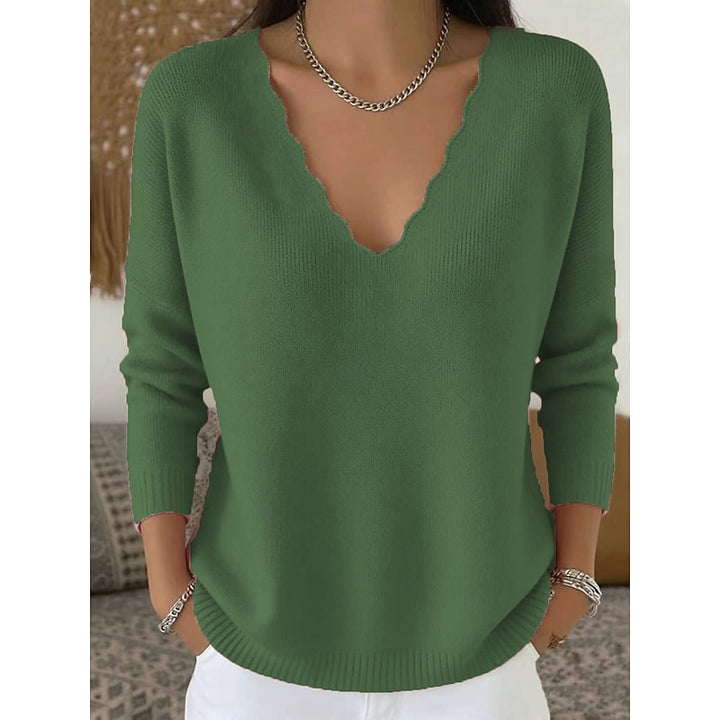 Hannah | Scalloped V-Neck Halloween Pullover