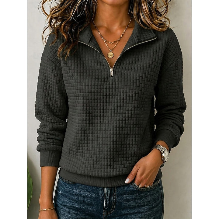 Annette | Textured Quarter-Zip Pullover