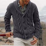 Alaric | Cable-Knit Shawl Collar Cardigan