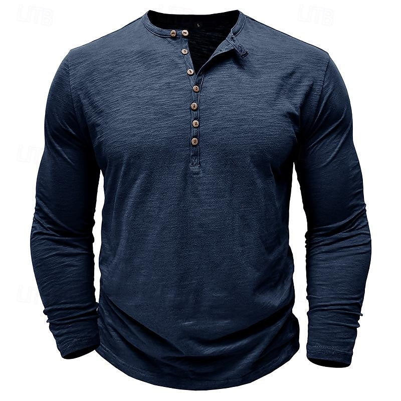 Ashton | Classic Long-Sleeve Henley Shirt