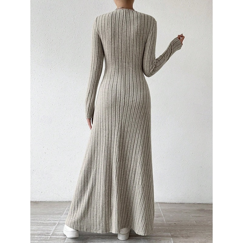 Willa | Ribbed Long-Sleeve Maxi Dress