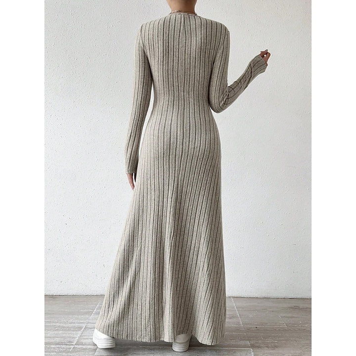 Willa | Ribbed Long-Sleeve Maxi Dress