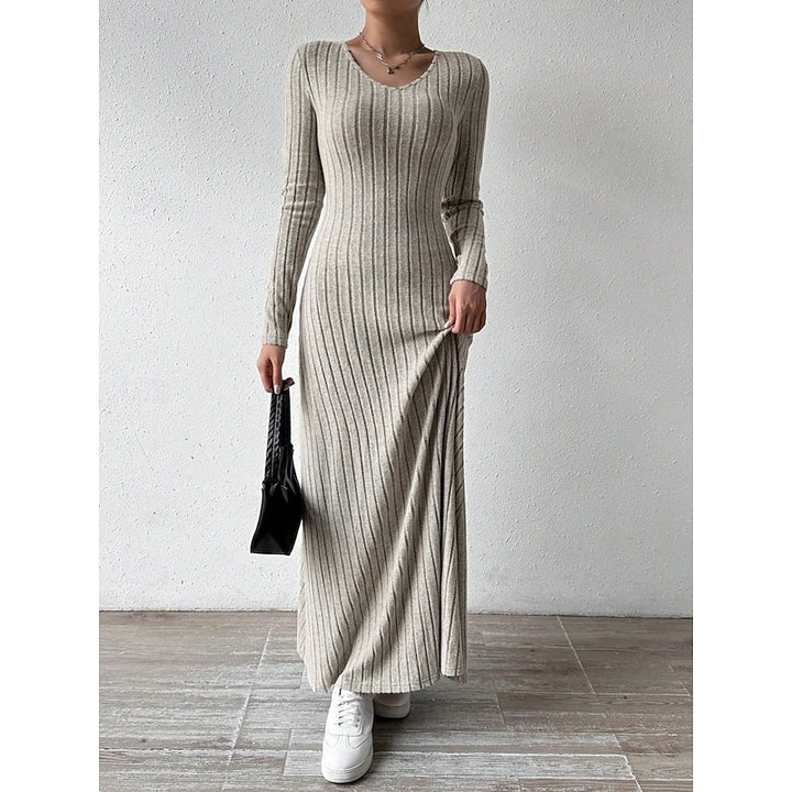 Willa | Ribbed Long-Sleeve Maxi Dress