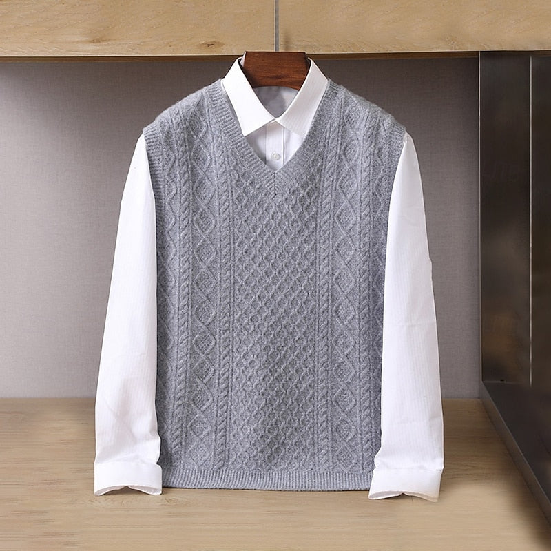 Frederick | Cable-Knit V-Neck Sweater Vest