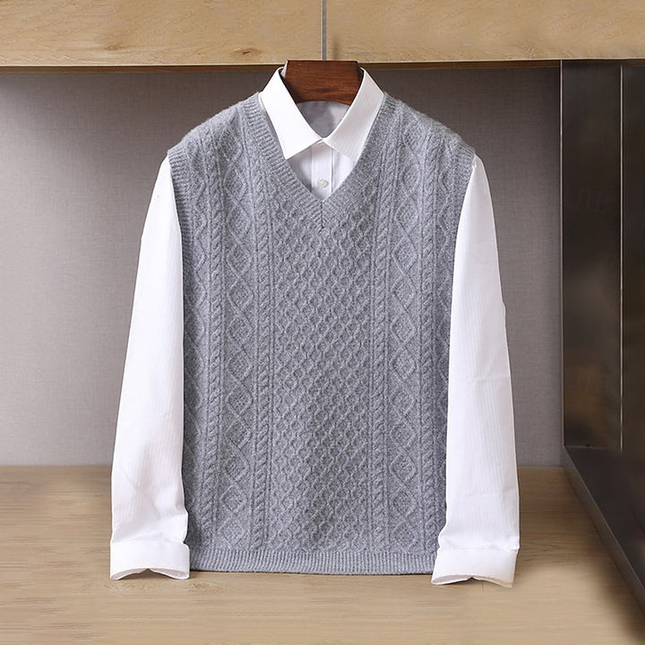 Frederick | Cable-Knit V-Neck Sweater Vest