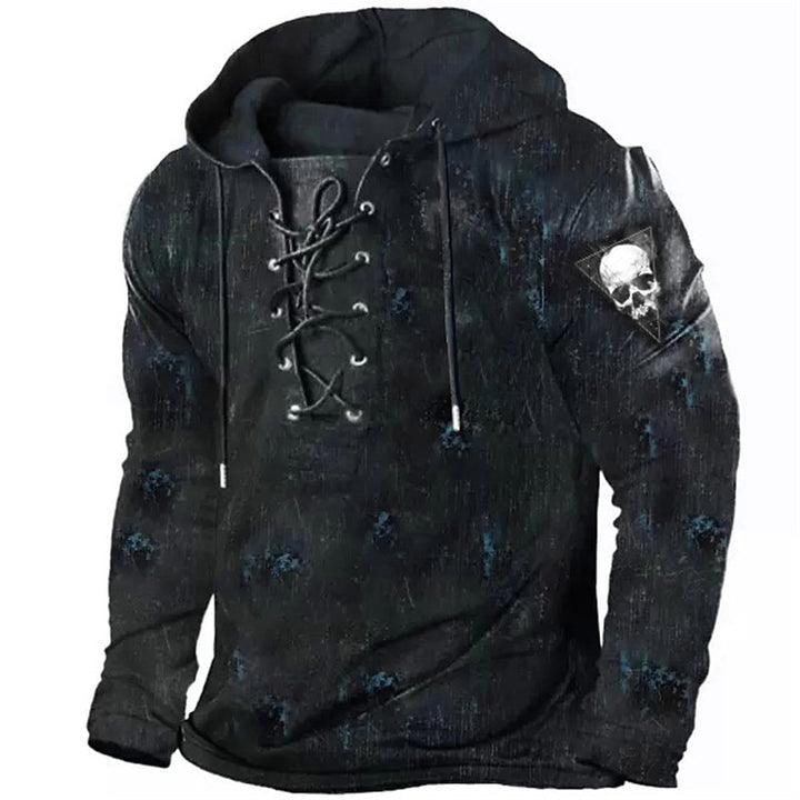 Cole | Halloween Lace-Up Skull Hoodie