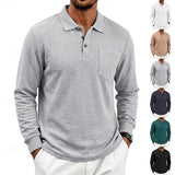 Quentin | Textured Long-Sleeve Polo Shirt