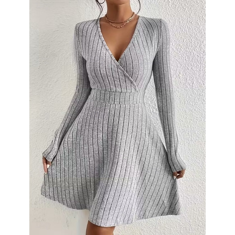 Yvonne | Wrap-Neck A-Line Dress
