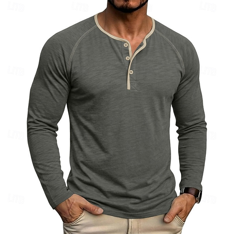 Owen | Classic Button Henley Shirt